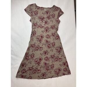 Toad & Co. Rosemarie Floral Organic Cotton Comfort Neutral Boho Hiking Dress XS